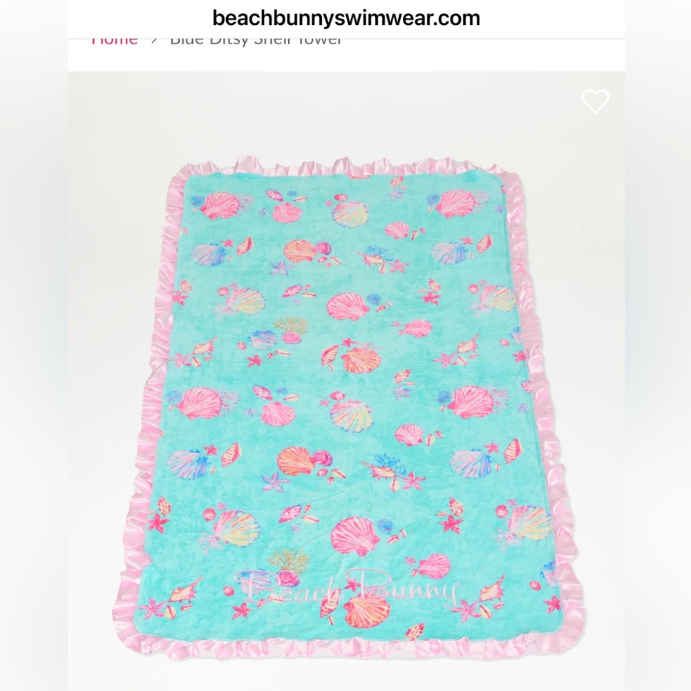 NWT Beach Bunny Shell Swim Towel - Pink satin ruffles size XL